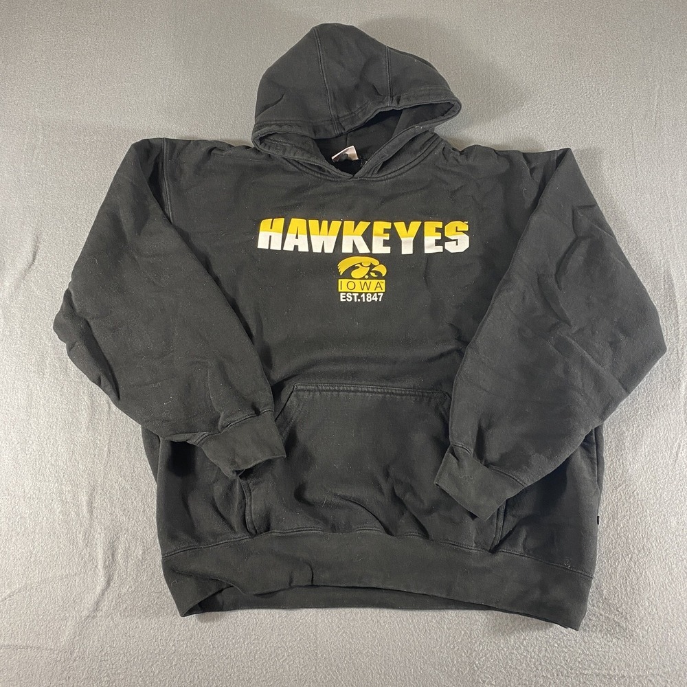 Midwest Graphics Hooded Mens XLT Black NCAA Iowa‎ Hawkeyes Sweatshirt Football